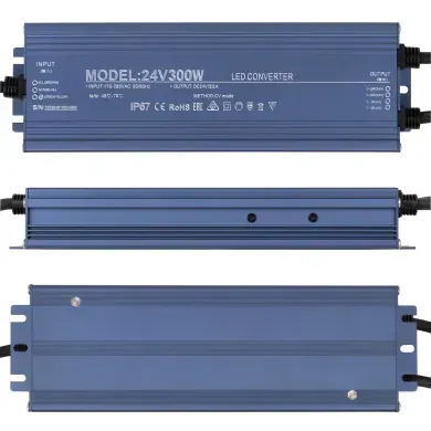 Блок живлення 24v 12,5а 300w ip67 Преміум фото