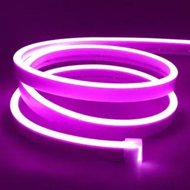 Гнучкий LED неон 24v 6*12мм 9w фіолетовий