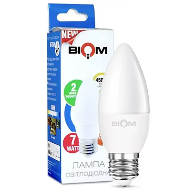 LED лампочка E27 C37 7вт 4500К фото
