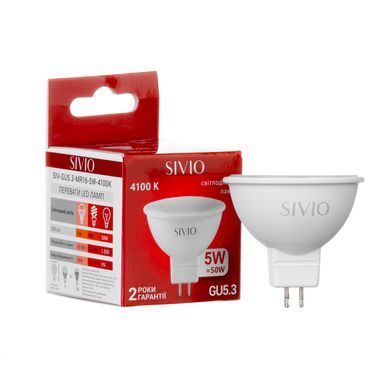 LED лампочка GU5.3 MR16 5вт 4100К фото
