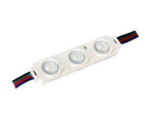 LED модуль 12v 5050 3led RGB с линзой Премиум фото