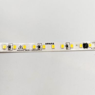 Светодиодная LED лента 220v IP20 2835 120led/m теплый 20м фото