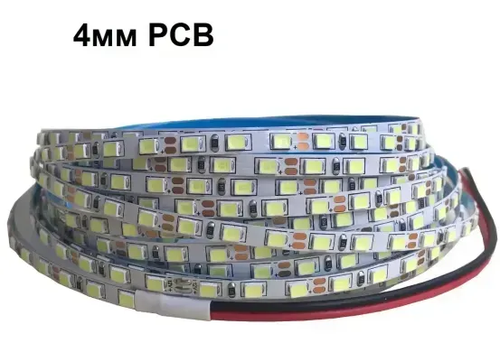 Світлодіодна LED стрічка 4мм 12v 2835 120led/m ip20 Білий фото