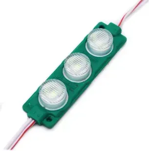 Светодиодный модуль торцевой 12v 3030 3вт с линзой Зеленый фото