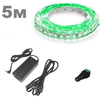 Комплект світлодіодної LED стрічки 5м 120led/m зелений фото