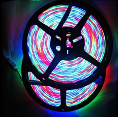 Світлодіодна LED стрічка RGB Біжуча хвиля 12v 54led/m ip65 фото