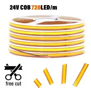 LED стрічка COB 24v 720д/м FREE CUT нейтральний фото