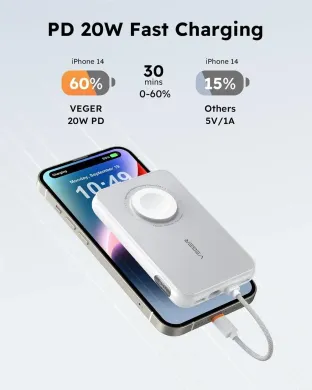 Внешний аккумулятор Power Bank VEGER PD 10000mA