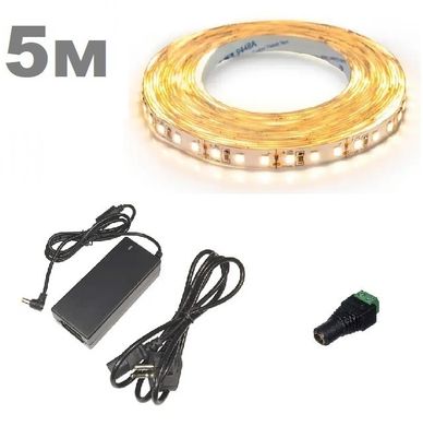 Комплект светодиодной LED ленты 5м 120led/m желтый фото