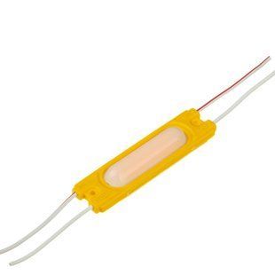 LED модуль 12v COB 2w Желтый с линзой фото