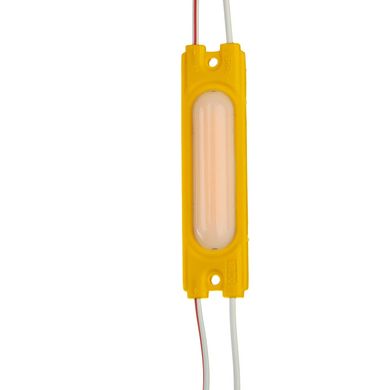 LED модуль 12v COB 2w Жовтий з лінзою фото