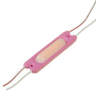 LED модуль 12v COB 2w Розовый с линзой фото