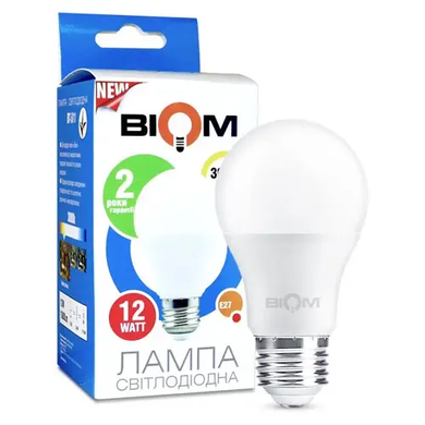 LED лампочка E27 A60 12вт 3000К фото