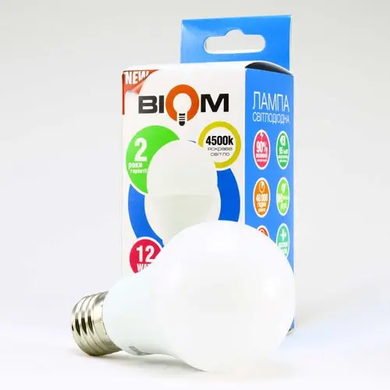 LED лампочка E27 A60 12вт 4500К фото