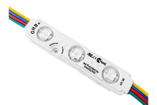 LED модуль 12v 5050 3led RGB с линзой фото
