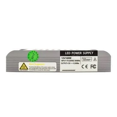 Блок живлення 12v 8,3а 100w ip20 Long фото