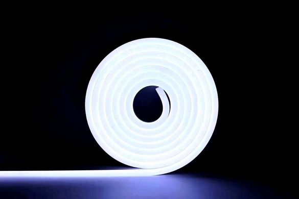 Гнучкий LED неон 12v 6*12мм 1см білий Стандарт фото