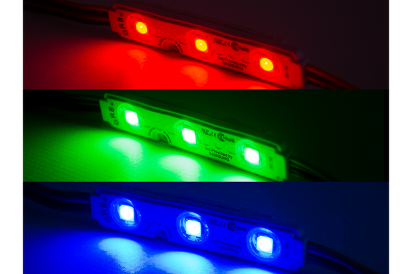 LED модуль 12v 5050 3led RGB с линзой фото