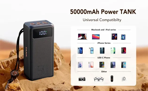 Внешний аккумулятор Power Bank VEGER Tank Lite 50000mA