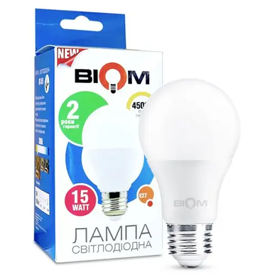 LED лампочка E27 A65 15вт 4500К фото