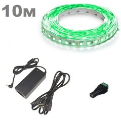 Комплект світлодіодної LED стрічки 10м 120led/m зелений фото