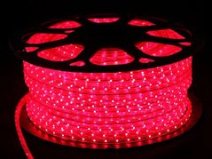 Світлодіодна LED стрічка 220v 2835 120led/m червоний Стандарт фото