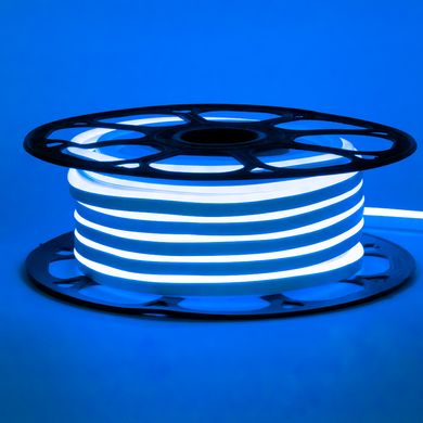 Гнучкий LED неон 220v 8*16мм синій Стандарт фото