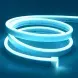 Гнучкий LED неон 12v 6*12мм 1см блакитний фото