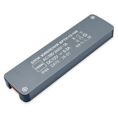 Блок питания 12v тонкий 13мм 8,3а 100w PRO фото