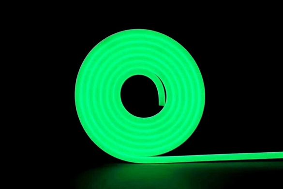 Гнучкий LED неон 12v 6*12мм 1см зелений Стандарт фото