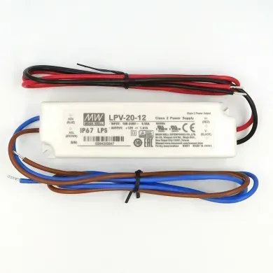 Блок питания 12v 1,67а 20w ip67 Mean Well LPV фото