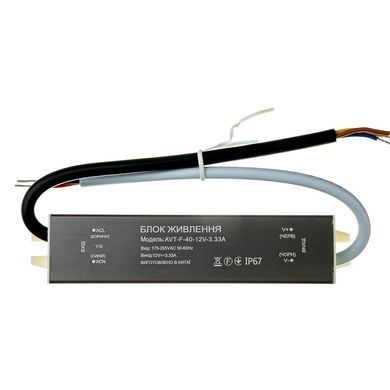 Блок живлення 12v 3,33а 40w ip67 AVT фото