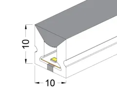 Силіконовий профіль для LED стрічки 10*10мм 1м