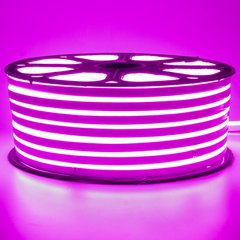 Гнучкий LED неон 220v 8*16мм рожевий Стандарт фото