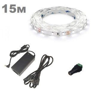 Комплект светодиодной LED ленты 15м 60led/m белый фото