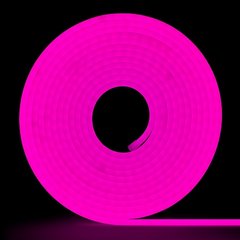 Гнучкий LED неон 12v 6*12мм 1см світло-рожевий Стандарт фото