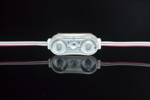 Світлодіодний модуль SHINE 12v 2led 0,72w з лінзою фото