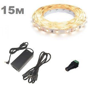 Комплект светодиодной LED ленты 15м 60led/m теплый фото